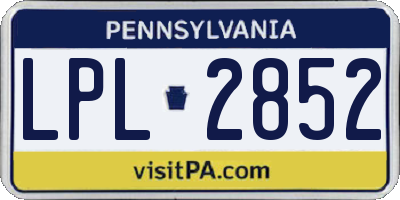 PA license plate LPL2852
