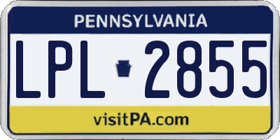 PA license plate LPL2855