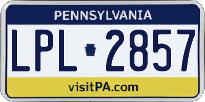 PA license plate LPL2857