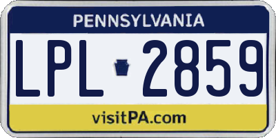 PA license plate LPL2859