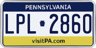 PA license plate LPL2860