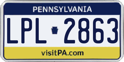 PA license plate LPL2863