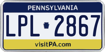 PA license plate LPL2867