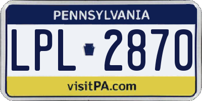 PA license plate LPL2870