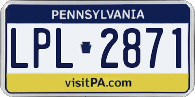 PA license plate LPL2871