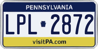 PA license plate LPL2872