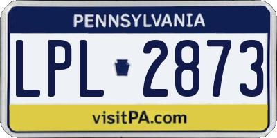 PA license plate LPL2873