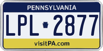 PA license plate LPL2877