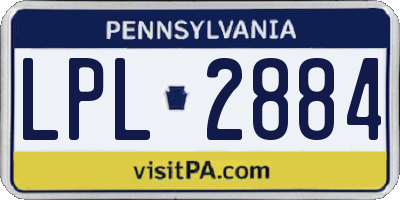 PA license plate LPL2884