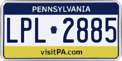 PA license plate LPL2885