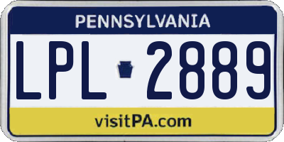 PA license plate LPL2889