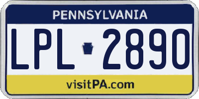 PA license plate LPL2890