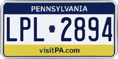 PA license plate LPL2894