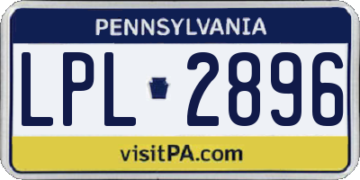 PA license plate LPL2896