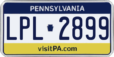 PA license plate LPL2899