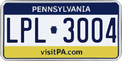 PA license plate LPL3004