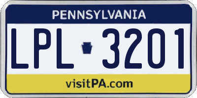 PA license plate LPL3201