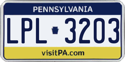 PA license plate LPL3203