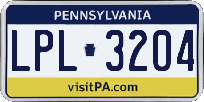 PA license plate LPL3204