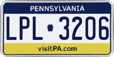 PA license plate LPL3206