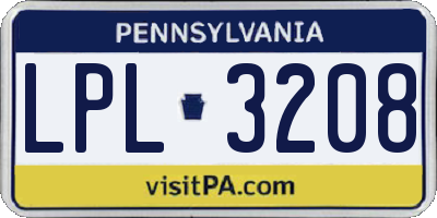 PA license plate LPL3208