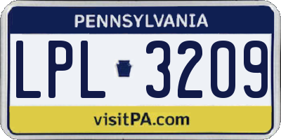 PA license plate LPL3209