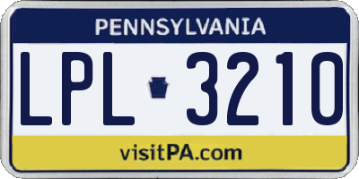 PA license plate LPL3210