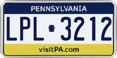 PA license plate LPL3212