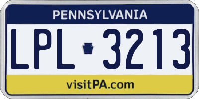 PA license plate LPL3213