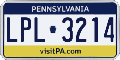 PA license plate LPL3214