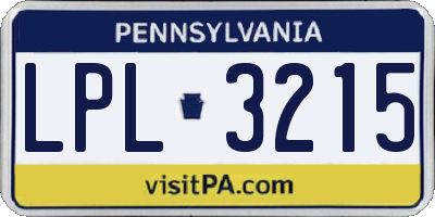 PA license plate LPL3215