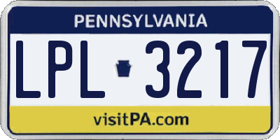PA license plate LPL3217