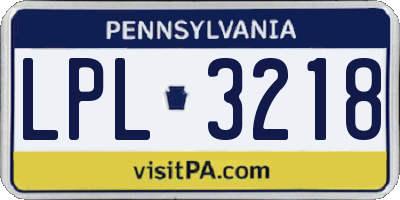 PA license plate LPL3218
