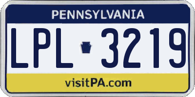 PA license plate LPL3219