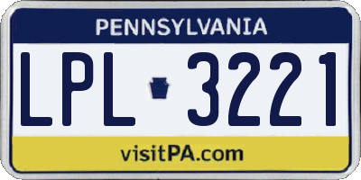 PA license plate LPL3221