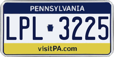 PA license plate LPL3225