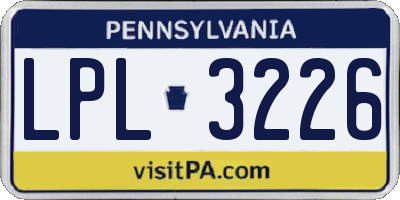 PA license plate LPL3226