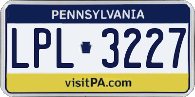 PA license plate LPL3227