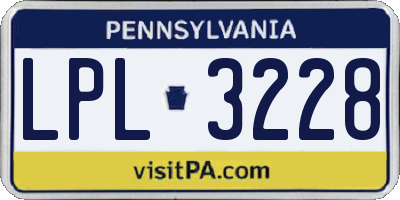 PA license plate LPL3228