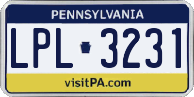 PA license plate LPL3231