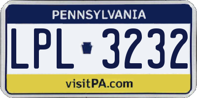 PA license plate LPL3232