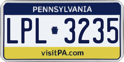 PA license plate LPL3235
