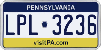 PA license plate LPL3236