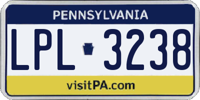 PA license plate LPL3238