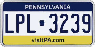 PA license plate LPL3239