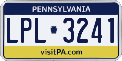 PA license plate LPL3241