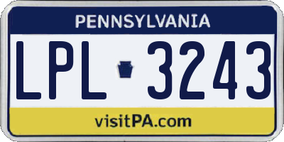 PA license plate LPL3243