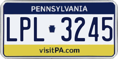 PA license plate LPL3245