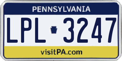 PA license plate LPL3247