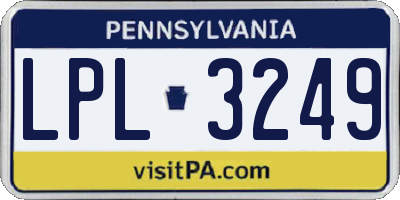 PA license plate LPL3249